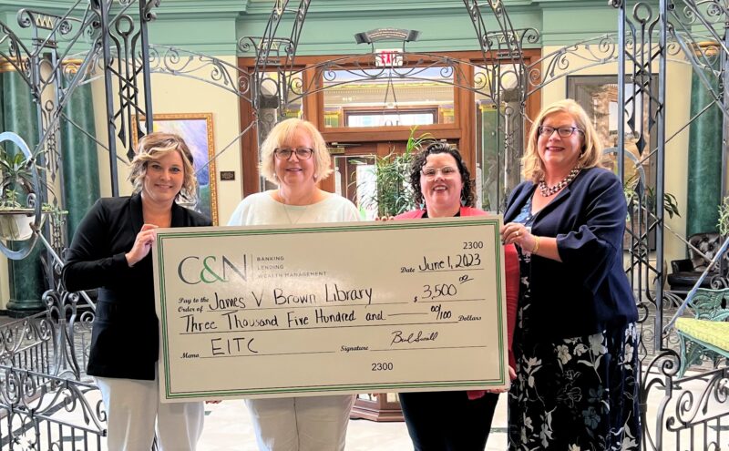 C&N Bank makes $3,500 donation to James V. Brown Library through EITC program